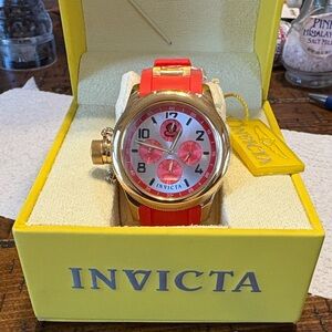 Diver Lady Invicta Red/Orange and Gold Watch
